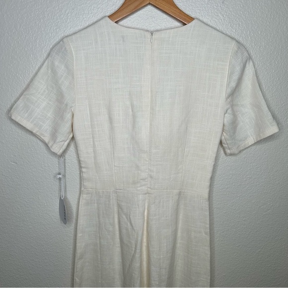 NWT Staud wide leg linen blend jumpsuit cream 2 - Picture 10 of 16